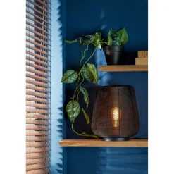 Outlet Pronto Wonen Tafellamp Barzio mat zwart rond 29cm 1-lichts