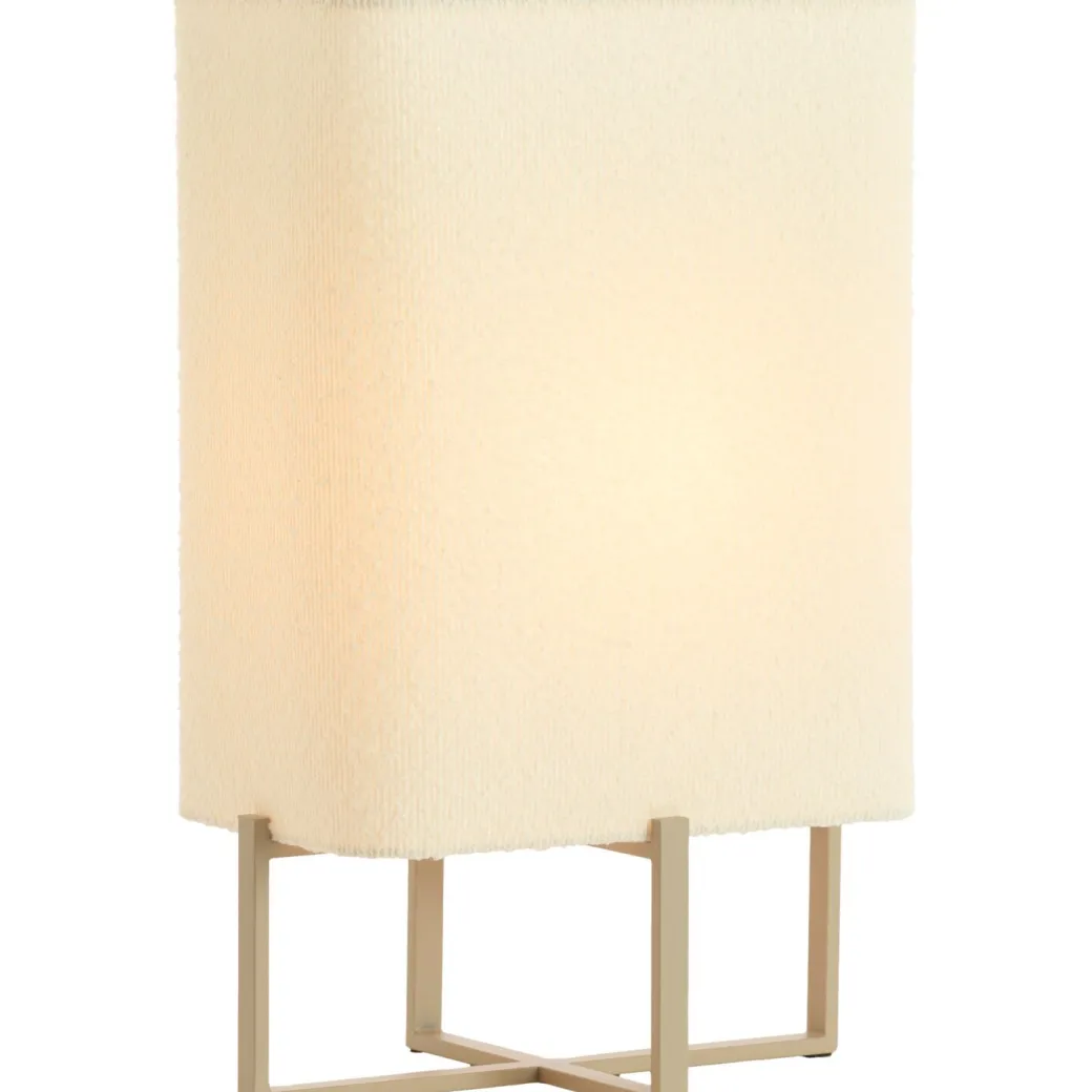 Best Pronto Wonen Tafellamp Focate taupe rechthoek hoog ecru 1-lichts