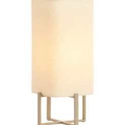 Clearance Pronto Wonen Tafellamp Focate taupe vierkant laag ecru 1-lichts