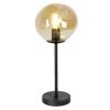 Online Pronto Wonen Tafellamp Macato zwart amber glas 1-lichts