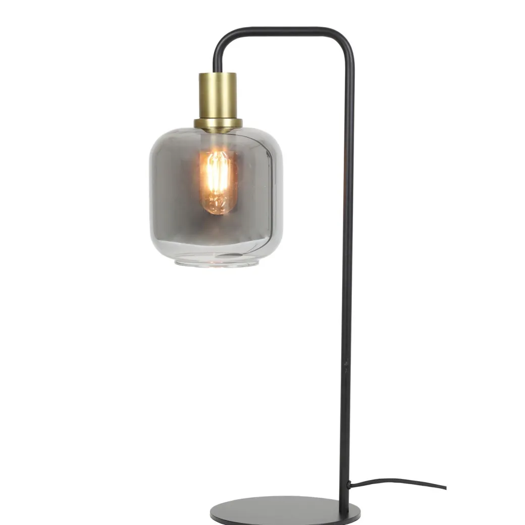 Pronto Wonen Tafellamp Peglio smoke antiek brons 1-lichts