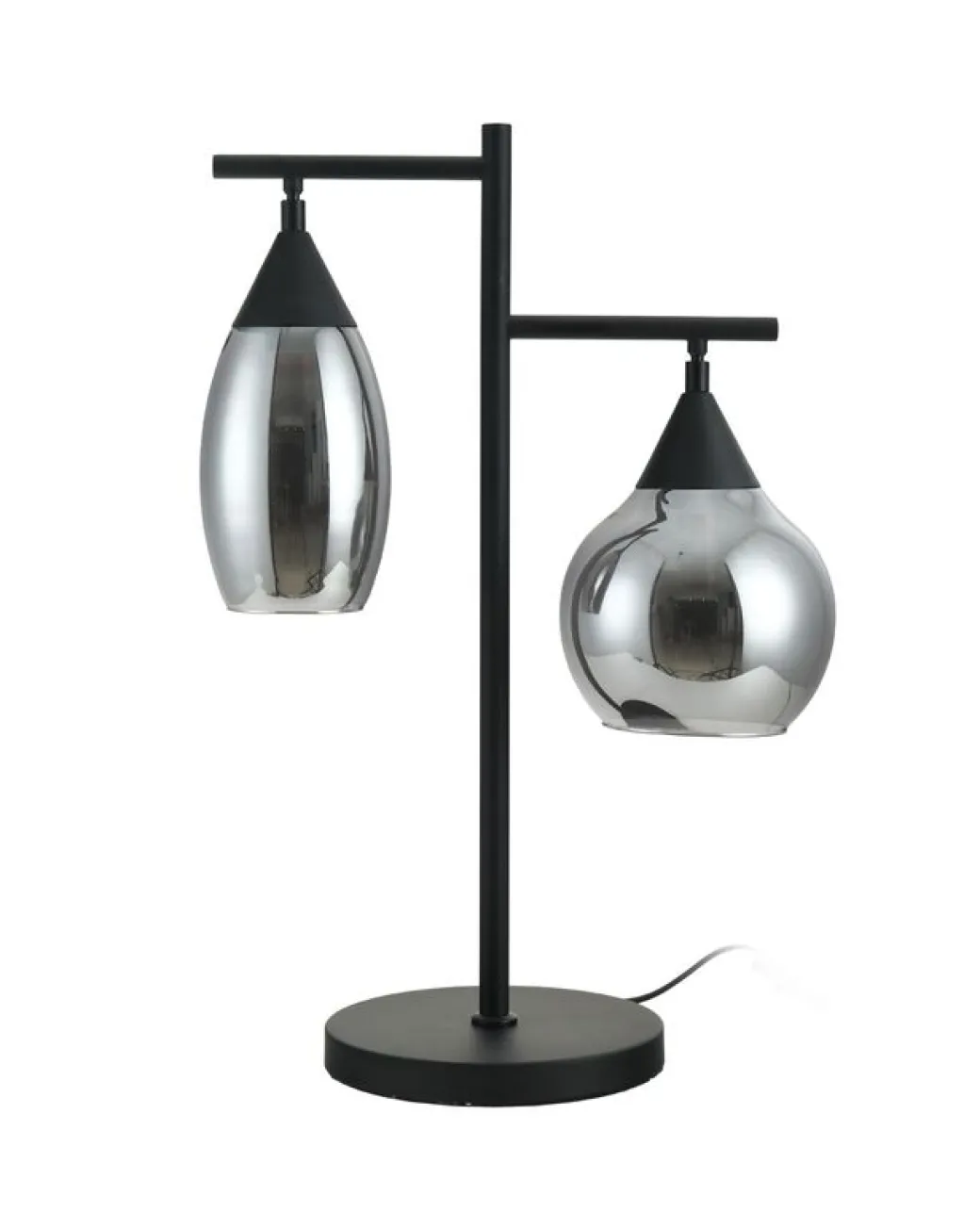 New Pronto Wonen Tafellamp zwart smoke glas 2-lichts - Lungo