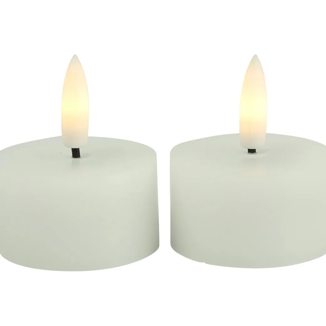New Pronto Wonen Theelicht Benevento Led wit 4 cm rond set van 2