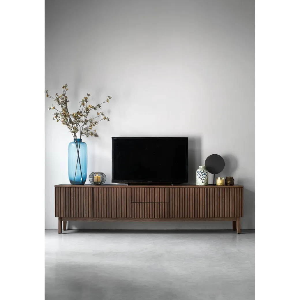 Online Pronto Wonen TV-meubel Arrosto eikenhout 58x225x40 cm Dark Roast