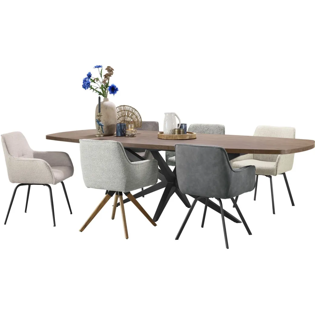 Best Pronto Wonen Uitschuifbare eettafel Mascaro 220/280x120 cm Deens ovaal