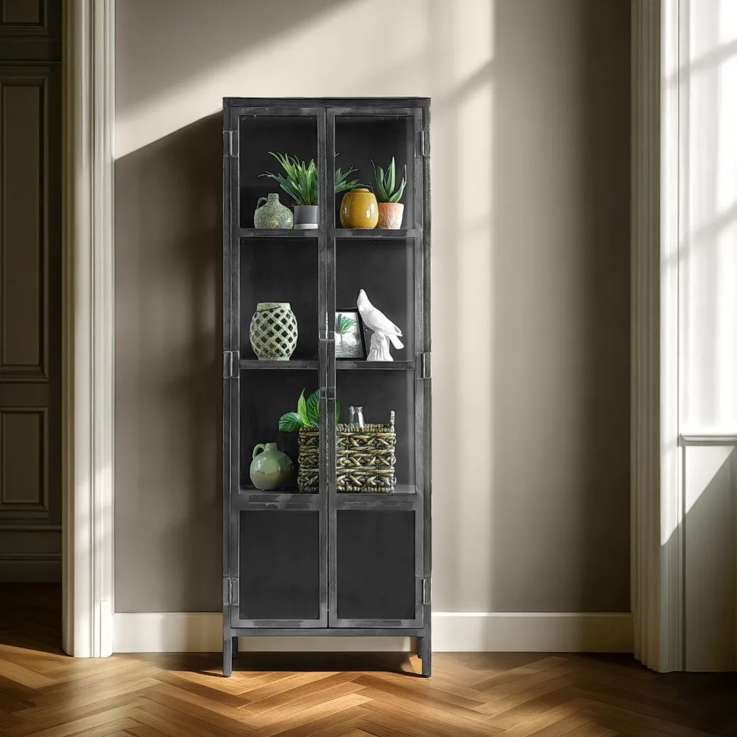Clearance Pronto Wonen Vitrinekast Carpino (65 Cm) metaal glas