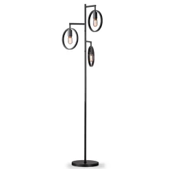 Pronto Wonen Vloerlamp Girare zwart metaal 3-lichts