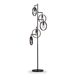 Discount Pronto Wonen Vloerlamp Girare zwart metaal 5-lichts