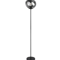 Clearance Pronto Wonen Vloerlamp Macato zwart smoke glas 1-lichts