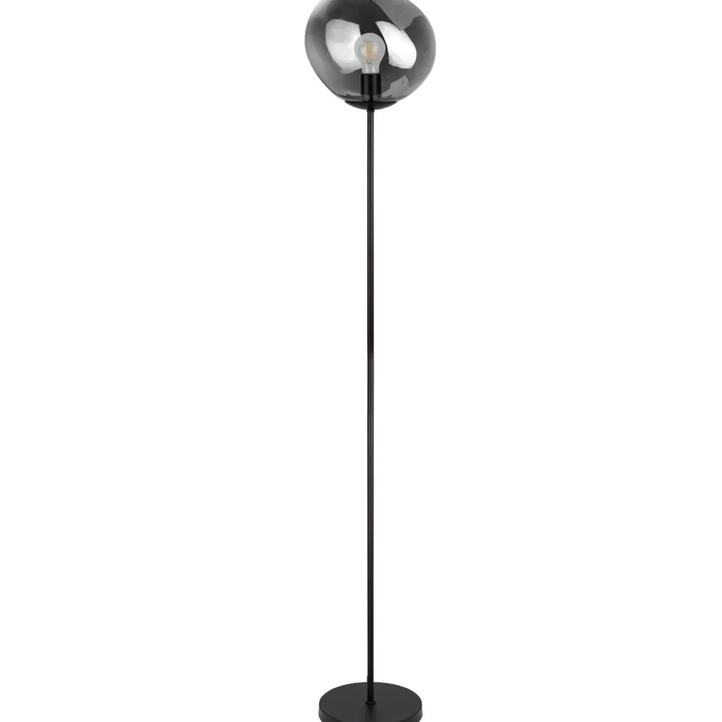 Clearance Pronto Wonen Vloerlamp Macato zwart smoke glas 1-lichts