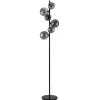 Best Pronto Wonen Vloerlamp Olivento zwart smoke glas 6-lichts