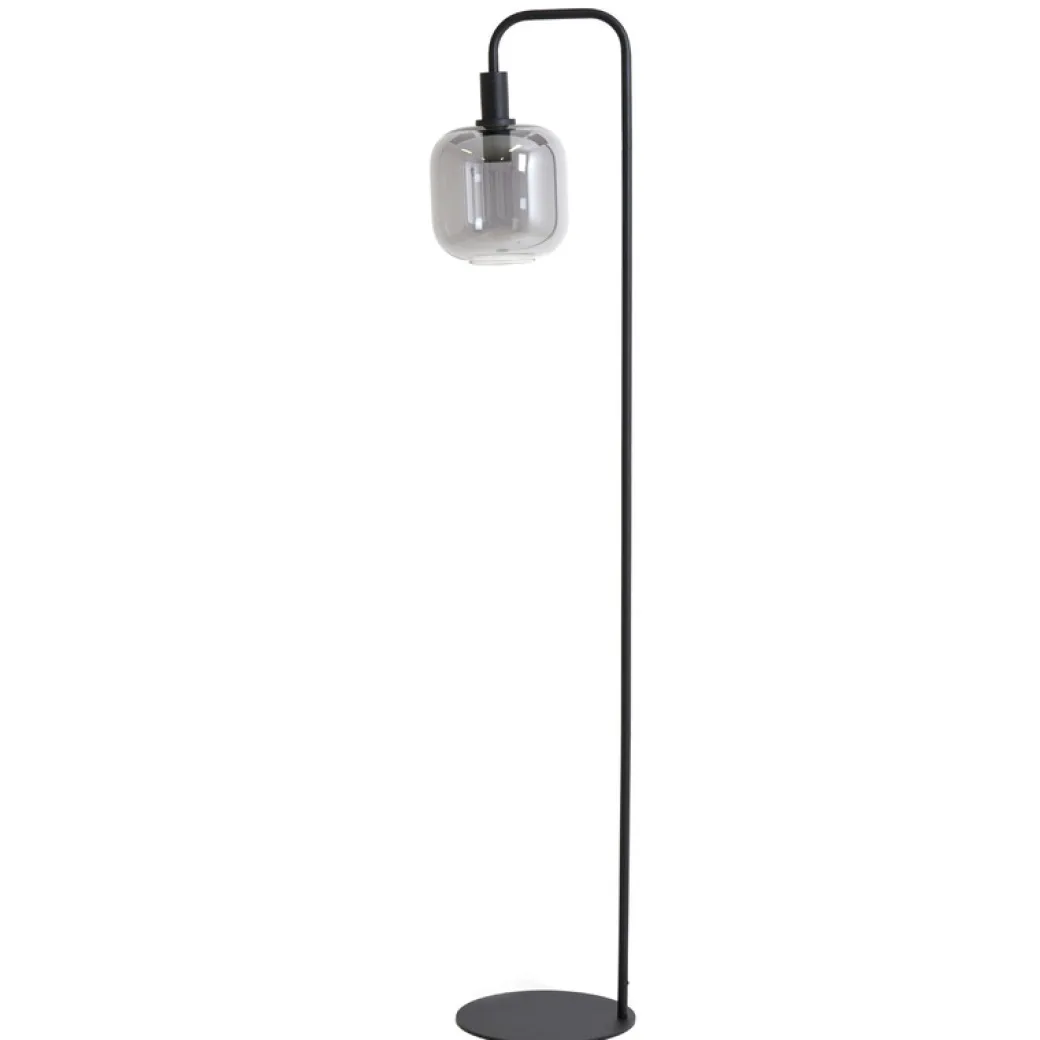 Hot Pronto Wonen Vloerlamp Peglio glas smoke zwart 1-lichts