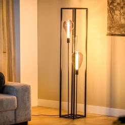 Clearance Pronto Wonen Vloerlamp Tiamo zwart staal 160x25 cm