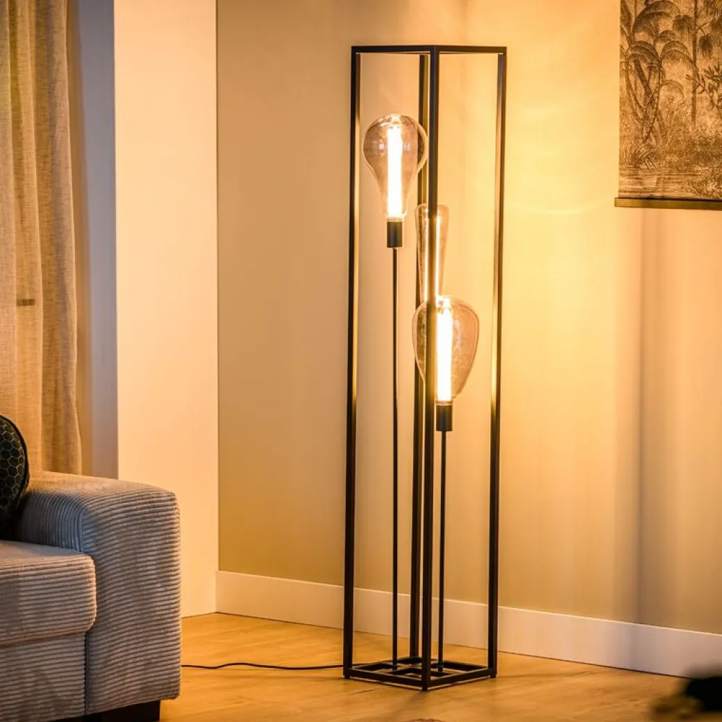 Clearance Pronto Wonen Vloerlamp Tiamo zwart staal 160x25 cm