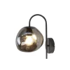 Pronto Wonen Wandlamp Macato zwart smoke glas 1-lichts