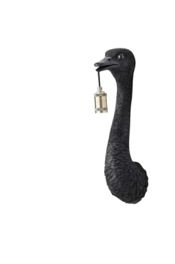 Pronto Wonen Wandlamp struisvogel mat zwart