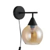 Best Pronto Wonen Wandlamp zwart amber glas 17,8 cm - Lungo