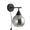 Hot Pronto Wonen Wandlamp zwart smoke glas 17,8 cm - Lungo