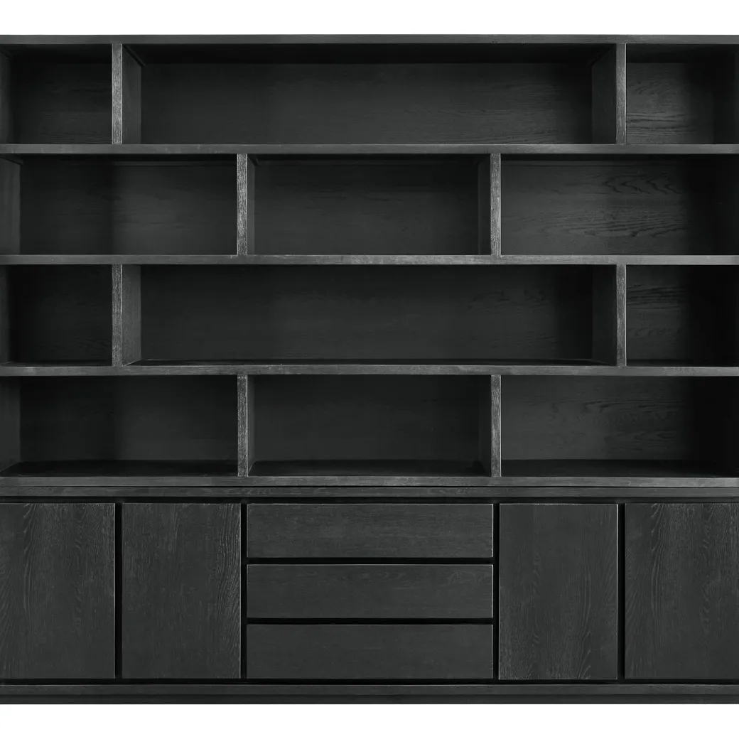 Sale Pronto Wonen Wandmeubel Lavio eiken 242 cm zwart