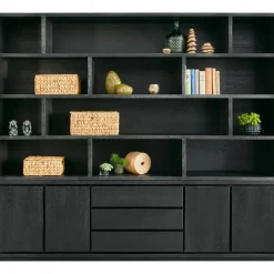 Sale Pronto Wonen Wandmeubel Lavio eiken 242 cm zwart