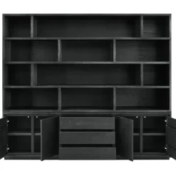Sale Pronto Wonen Wandmeubel Lavio eiken 242 cm zwart