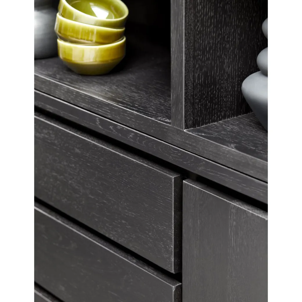 Sale Pronto Wonen Wandmeubel Lavio eiken 242 cm zwart